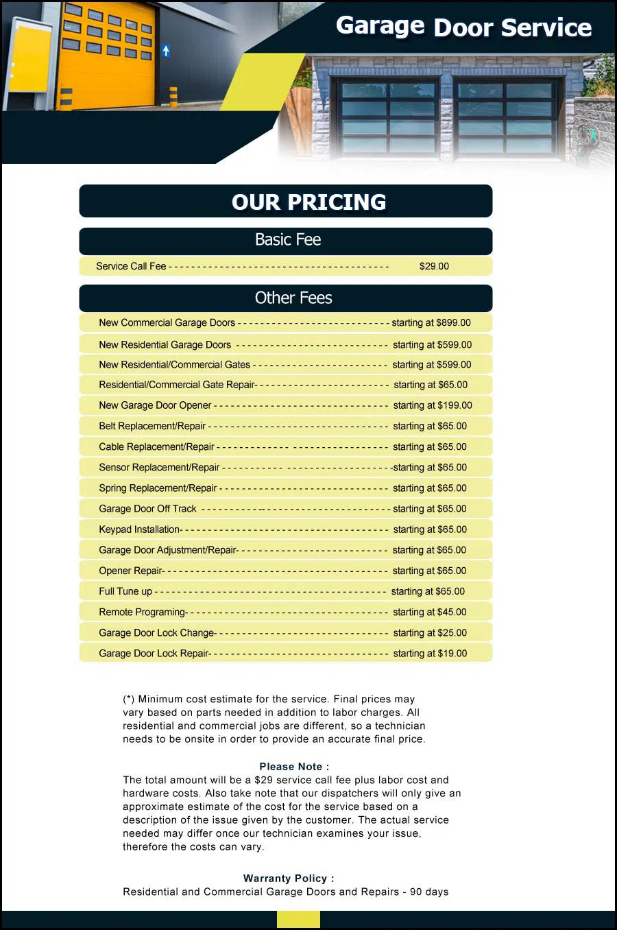 Garage Door & Opener Repairs Mesa, AZ 480-616-0917